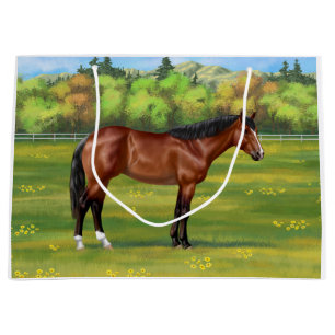 Brown Bay Quarter Horse Large Gift Bag