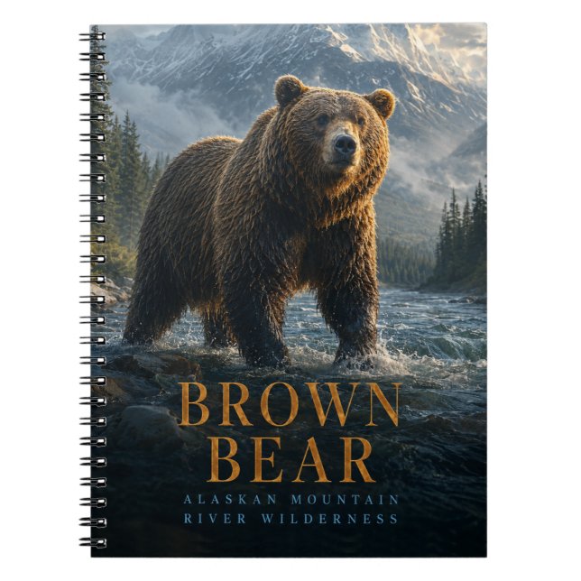 Brown Bear Alaskan River ANIMALS Notebook (Front)