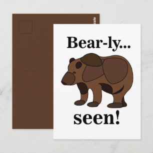 Brown Bear Animal Funny Humour Quote Postcard