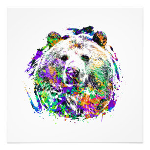Brown Bear Animal Wild Forest Jungle Nature World Photo Print