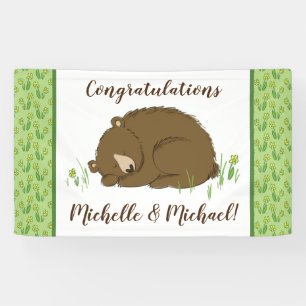 Brown Bear Baby Shower Woodland Animals Banner