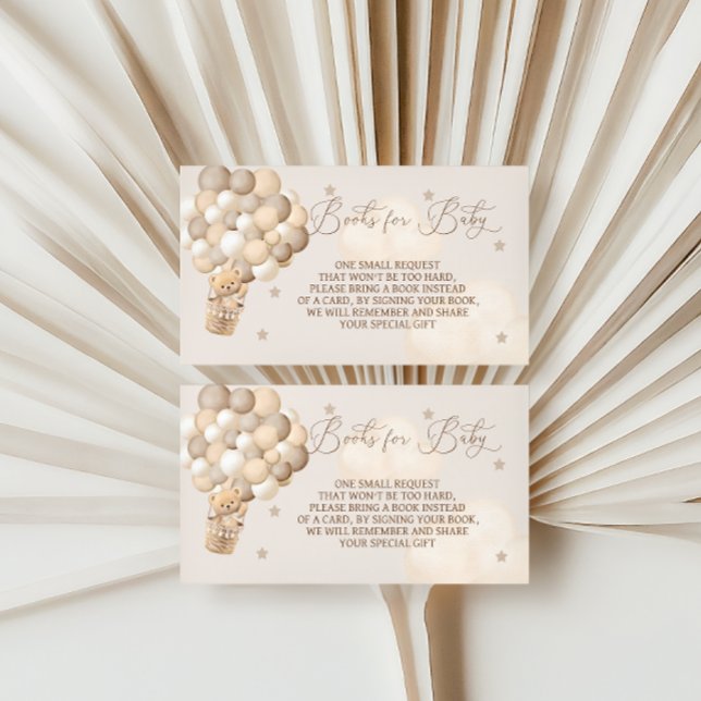 Brown Bear Balloons Books For Baby Baby Shower  Enclosure Card (Creator Uploaded)