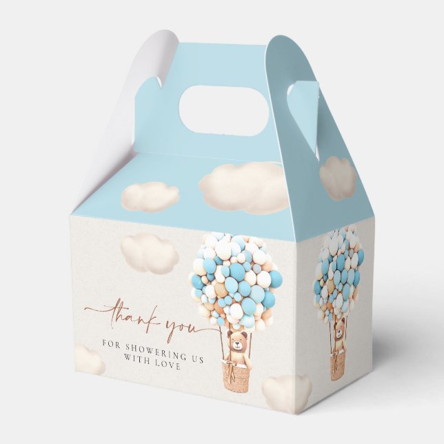 Brown Bear Balloons Favour Box (Front Side)