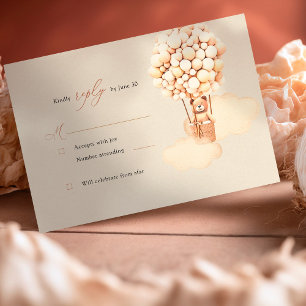 Brown Bear Balloons RSVP Reply Enclosure Card