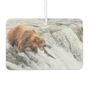 Brown Bear Catches Red Salmon Car Air Freshener