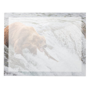 Brown Bear Catches Red Salmon Notepad