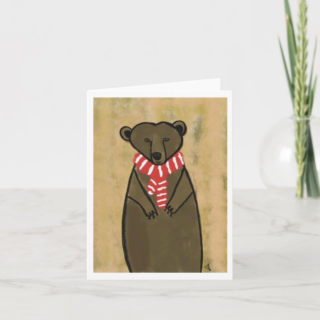 Brown Bear Christmas Holiday Card (Front)