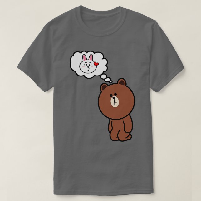 Brown Bear Cony Thinking Of You Him T-Shirt (Design Front)