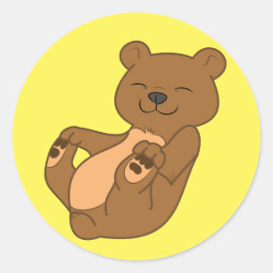 Brown Bear Cub Classic Round Sticker