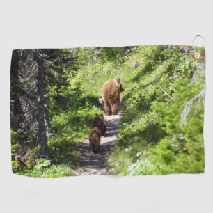 Brown Bear Family Golf Towel