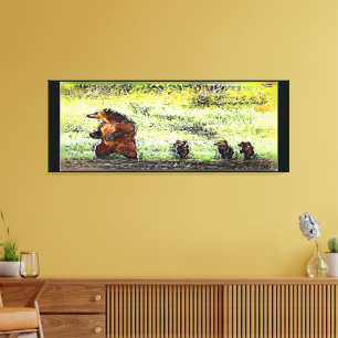 Brown Bear Family Hike Canvas Print