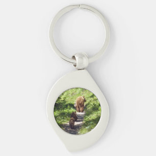 Brown Bear Family Key Ring