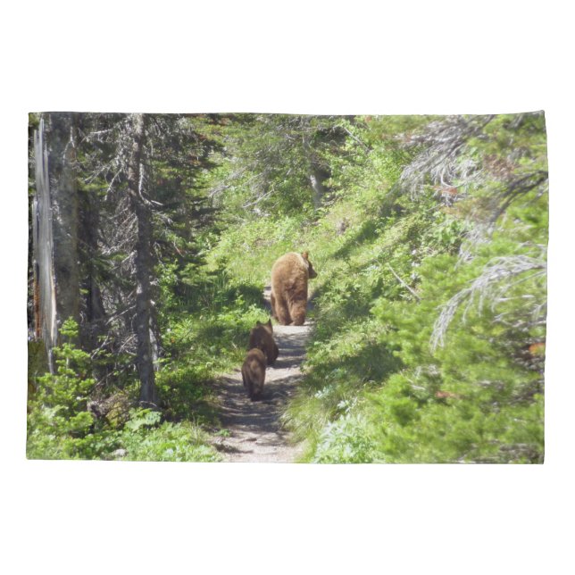 Brown Bear Family Pillowcase (Back)