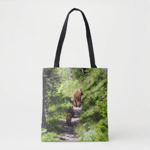 Brown Bear Family Tote Bag