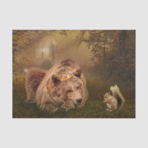 Brown Bear Fantasy Fairytale Forest Tissue Paper