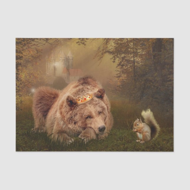 Brown Bear Fantasy Fairytale Forest Tissue Paper (Front)