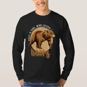 Brown Bear  Girls Women Forest Animal Wildlife Bea T-Shirt
