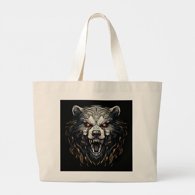 Brown Bear Grocery Tote Bag (Back)