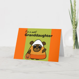 Brown Bear in Candy Corn Costume Card