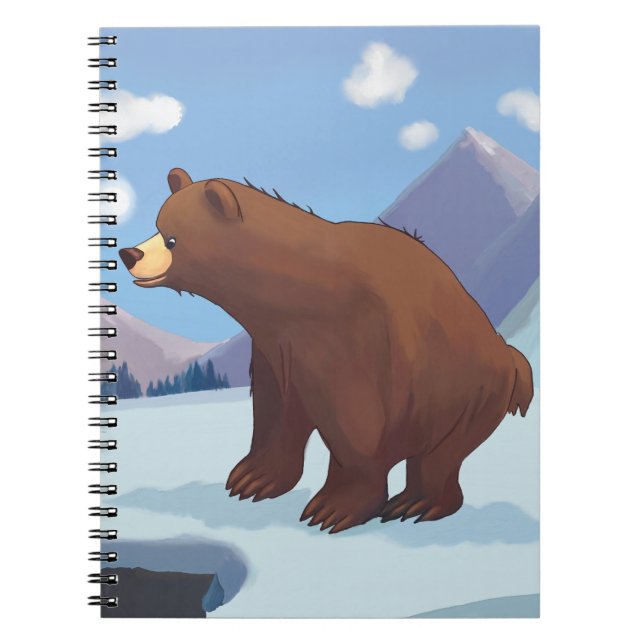 Brown bear in the mountains notebook (Front)