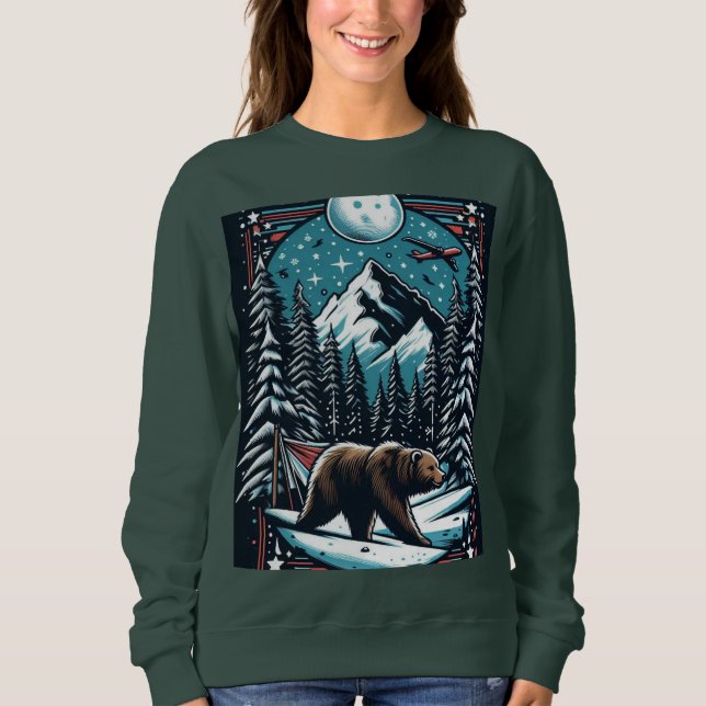 Brown Bear In Winter Sweatshirt (Front)