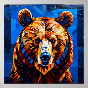Brown Bear Modern Nature Decor Print 🎁