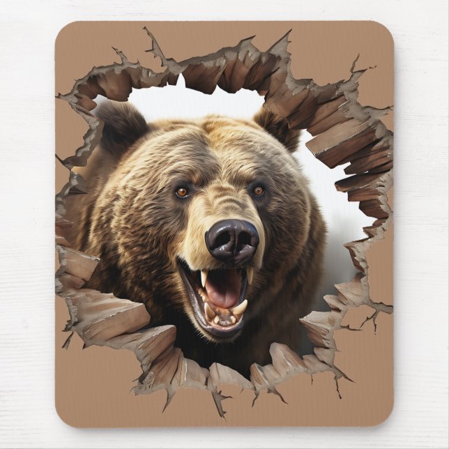 Brown Bear Mouse Pad (Front)