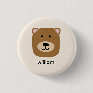 Brown Bear name 3 Cm Round Badge