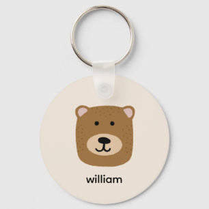 Brown Bear name Key Ring