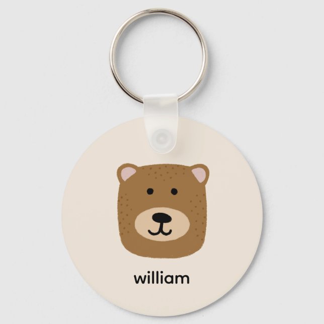 Brown Bear name Key Ring (Front)