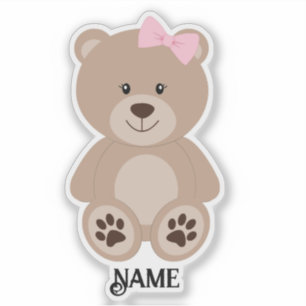Brown Bear Pink Personalised 