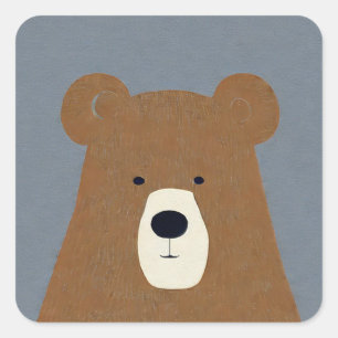 Brown Bear Square Sticker