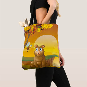 Brown Bear Sunset Tote Bag