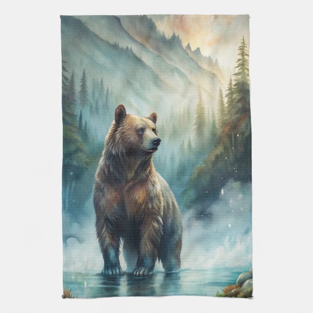 Brown Bear Tea Towel (Vertical)