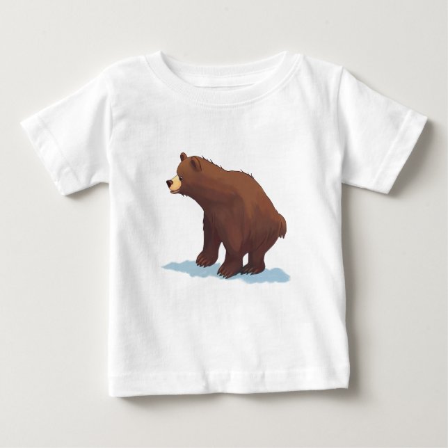 Brown bear walking on the snow baby T-Shirt (Front)