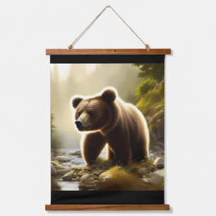 Brown Bear Wildlife Portrait  Hanging Tapestry