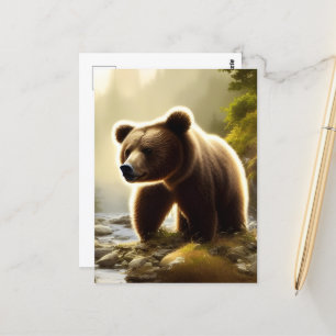 Brown Bear Wildlife Portrait   Postcard
