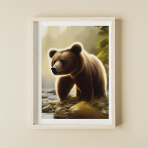 Brown Bear Wildlife Portrait  Poster