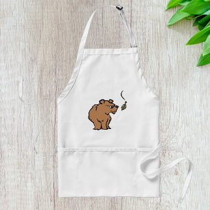 Brown Bear with Falling Autumn Leaf Cute Wildlife  Standard Apron