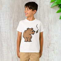 Brown Bear with Falling Autumn Leaf Cute Wildlife 