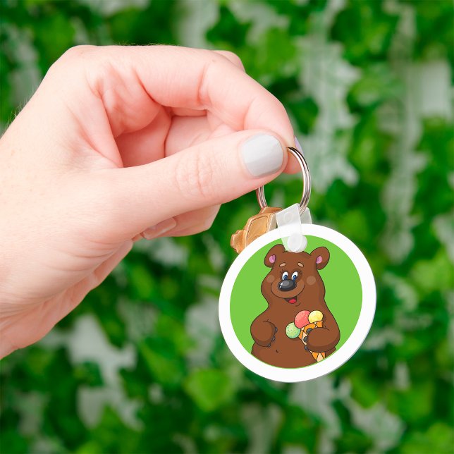Brown Bear With Ice Cream Key Ring (Creator Uploaded)
