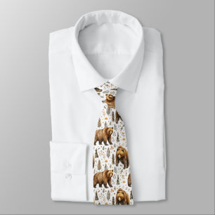 Brown Bear Woodland   Tie