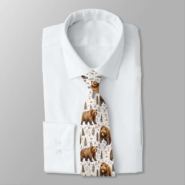 Brown Bear Woodland   Tie (Tied)
