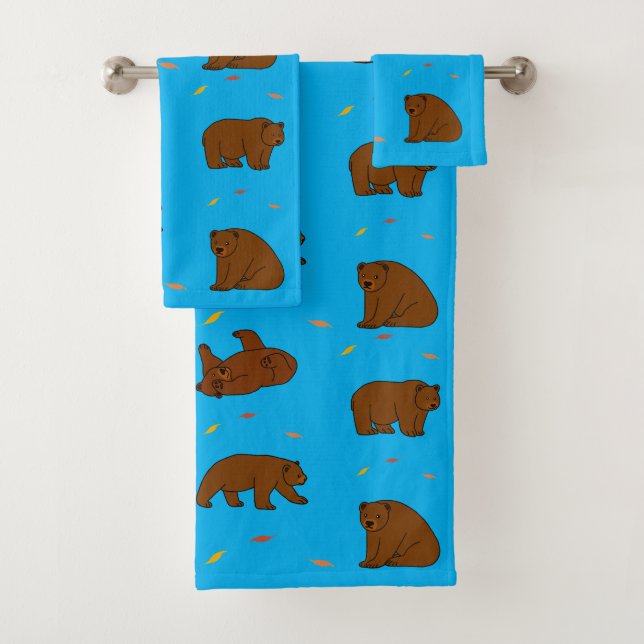 Brown Bears Bath Towel Set (Insitu)