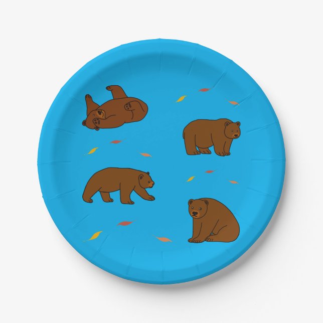 Brown Bears Paper Plate (Front)