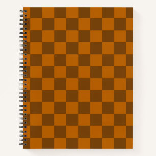 Brown Beige Chequered Block Print Notebook