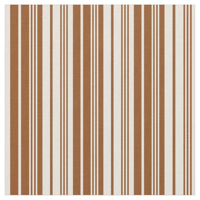 Brown & Beige Coloured Lines Fabric (Close Up)