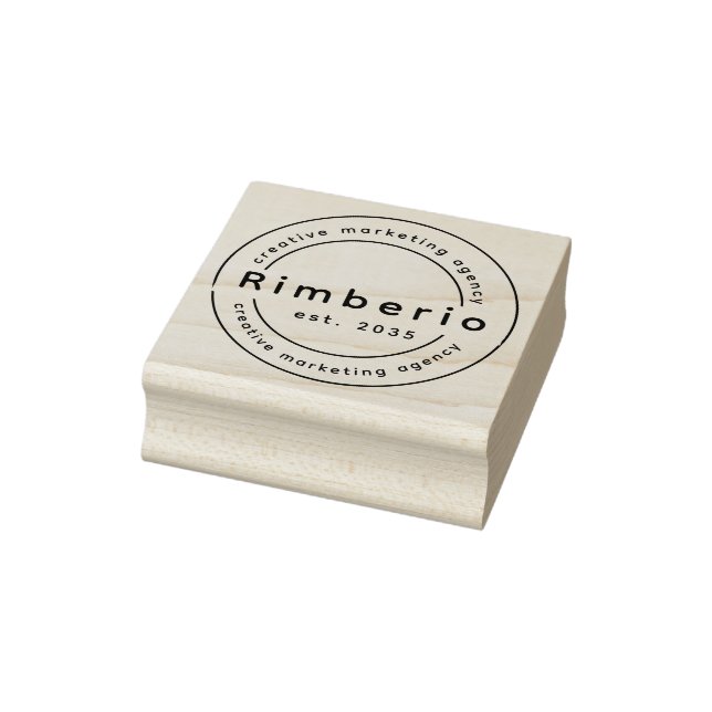 Brown Beige Elegant Circle Logo Rubber Stamp  (Stamp)