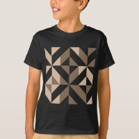 Brown Beige Geometric Cube Pattern