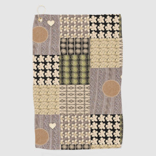 Brown Beige Green Golf Towel